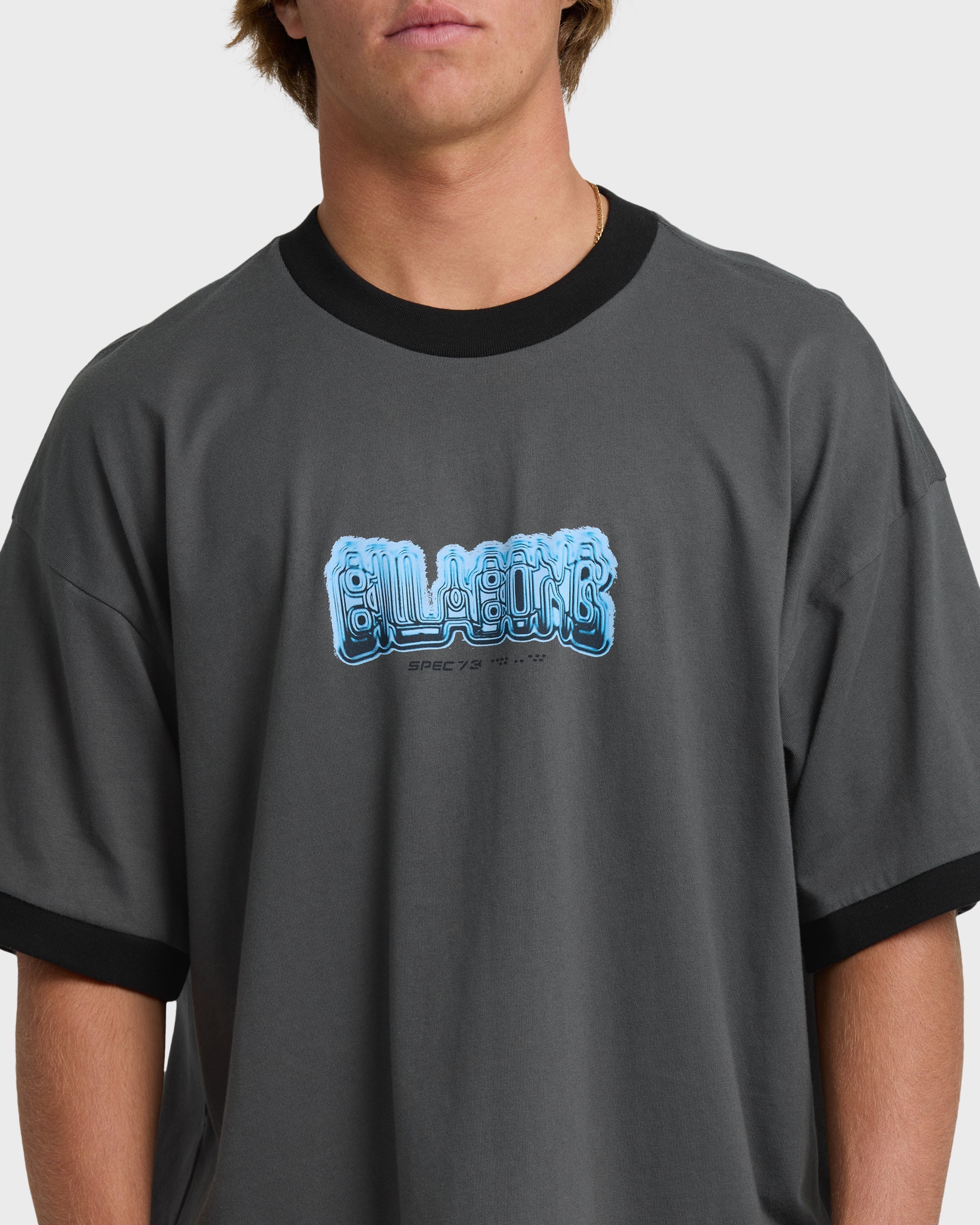 Spec 73 Spin Ringer Short Sleeve T-Shirt - Pewter