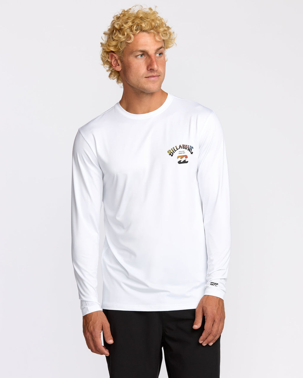 Arch Fade Loose Fit Long Sleeve Surf T-Shirt - White