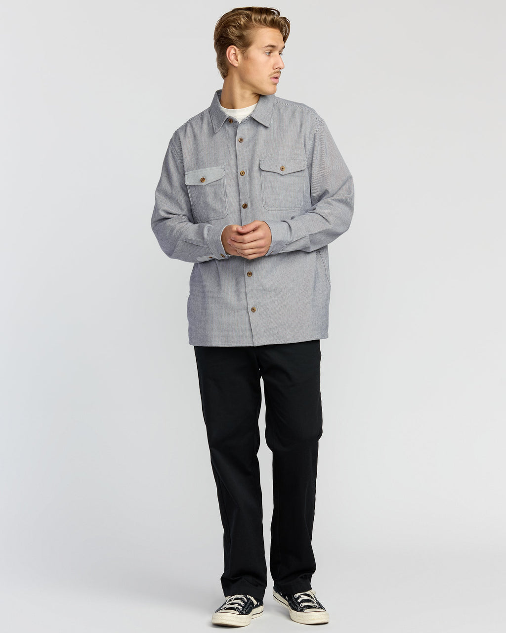 Austin Garage Long Sleeve Shirt - Stone Blue