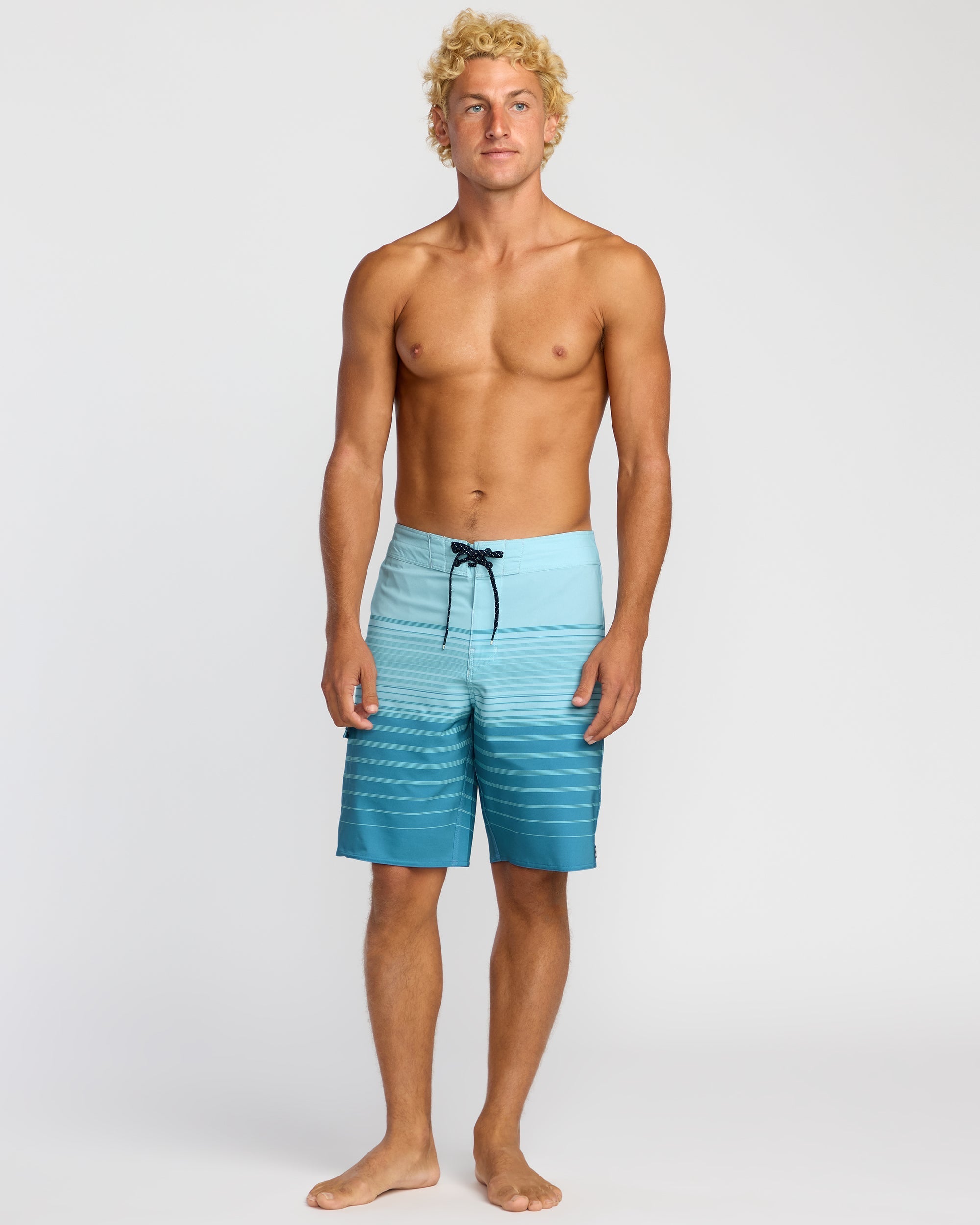 All Day Stripe Pro Performance 20 Boardshorts - Dusty Blue