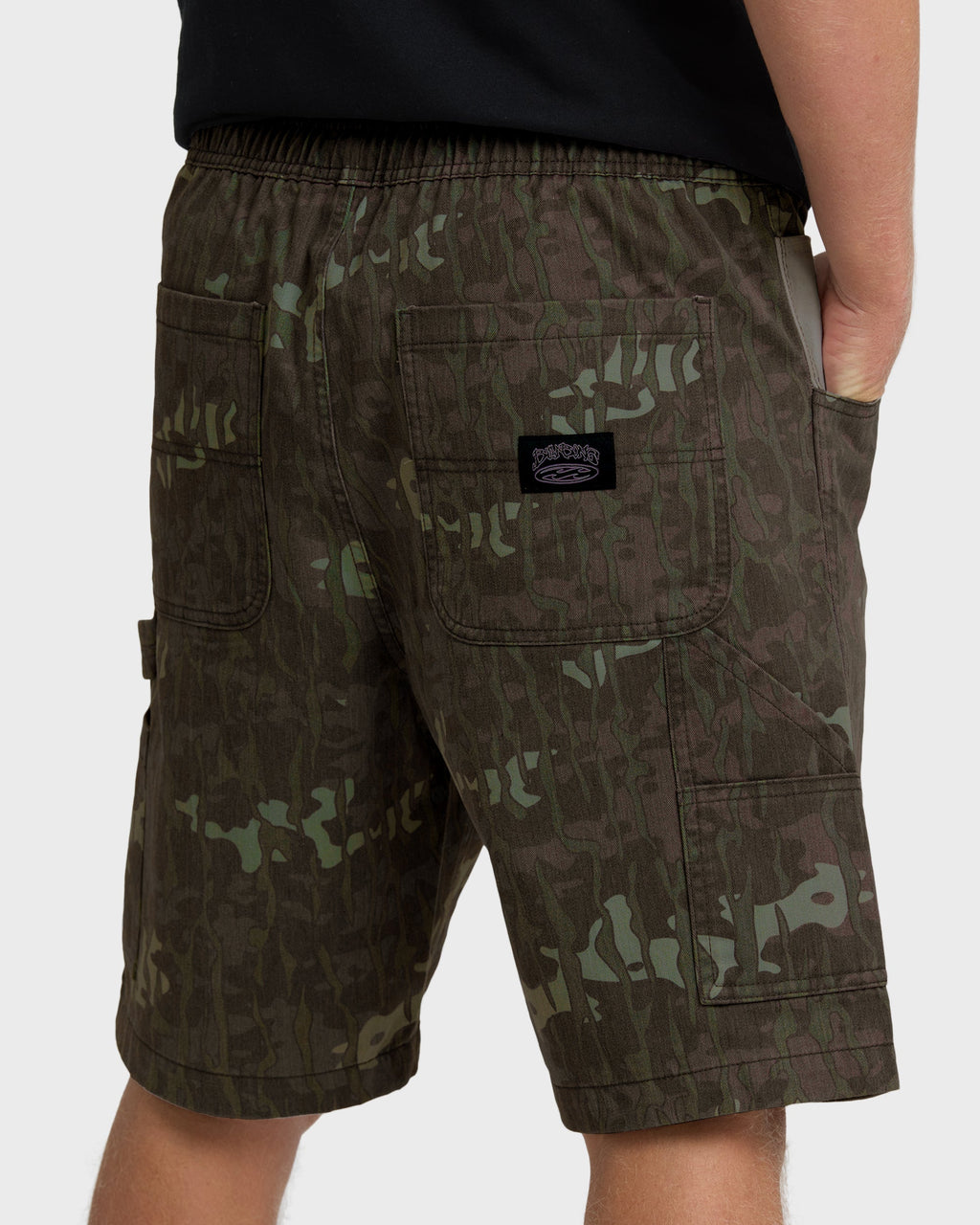 Bad Dog Elastic Shorts - Green Camo