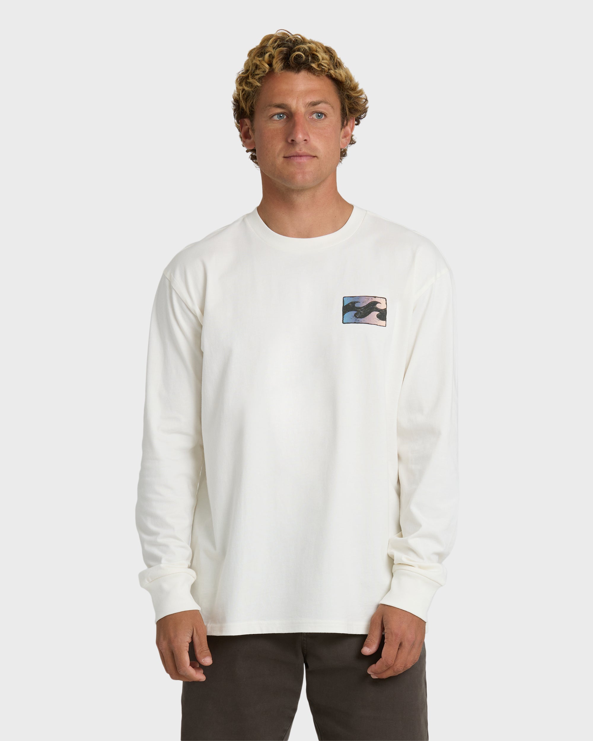 Crayon Wave Premium Long Sleeve T-Shirt - Off White