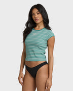 Oslo short Sleeve knit Top - Bay Blue