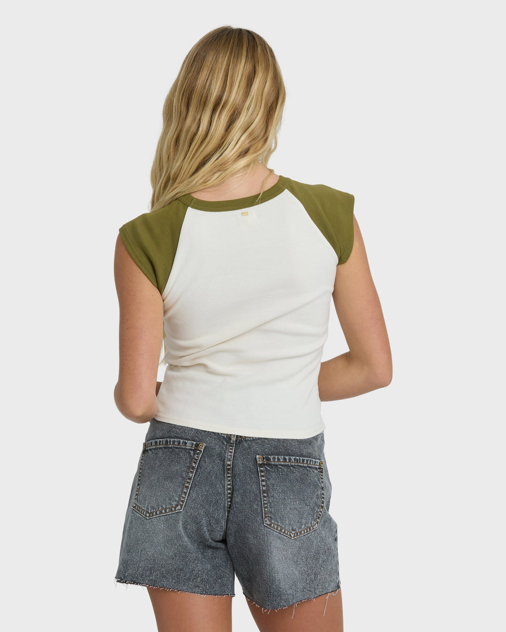 Des Tropic Short Sleeve Raglan Top - Dark Olive