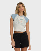 Forever Had Short Sleeve Raglan Tee - Mineral Blue