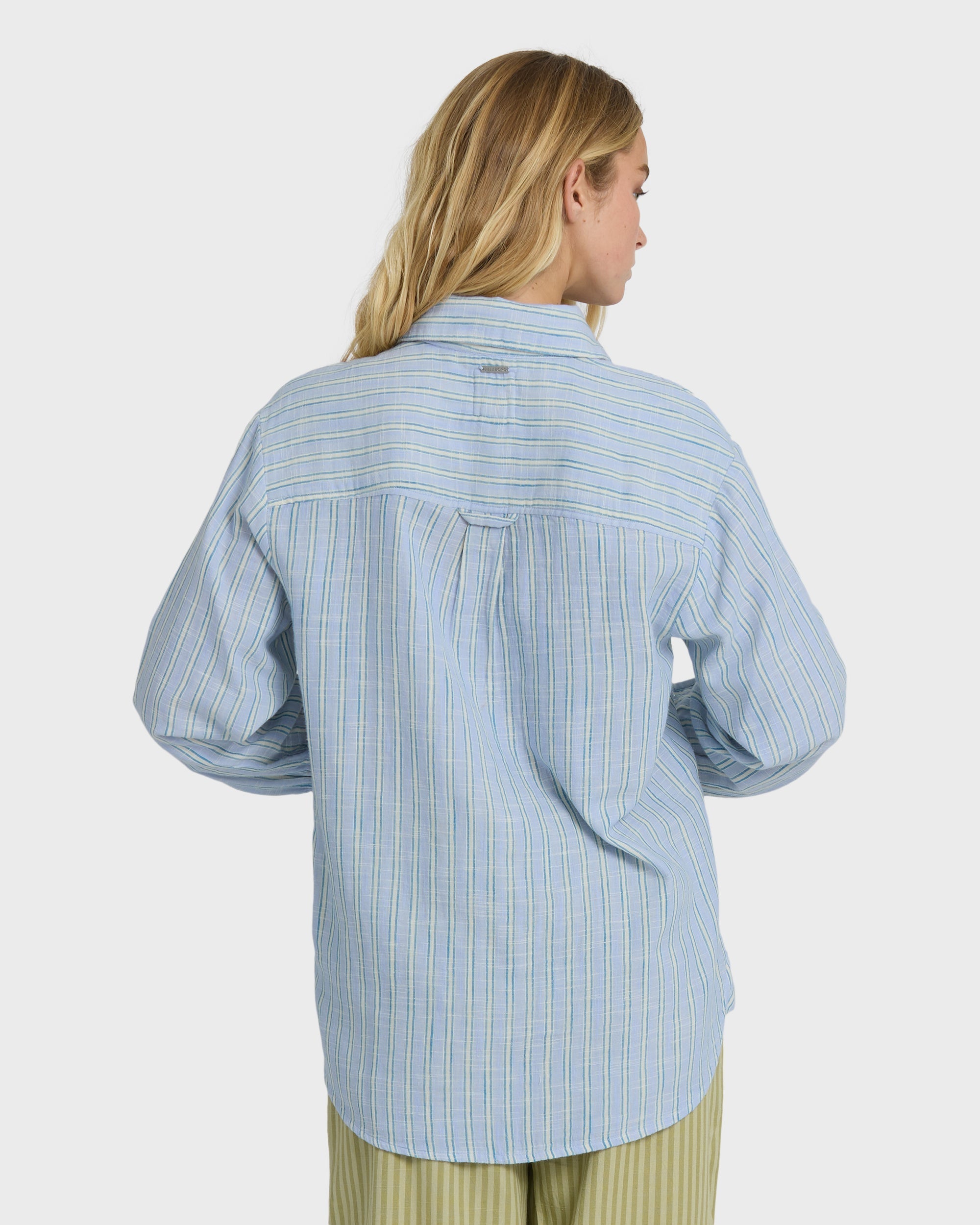 Wanderer Long Sleeve Woven Top - Twilight Blue