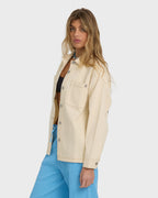 Laura Twill Shacket - Antique White