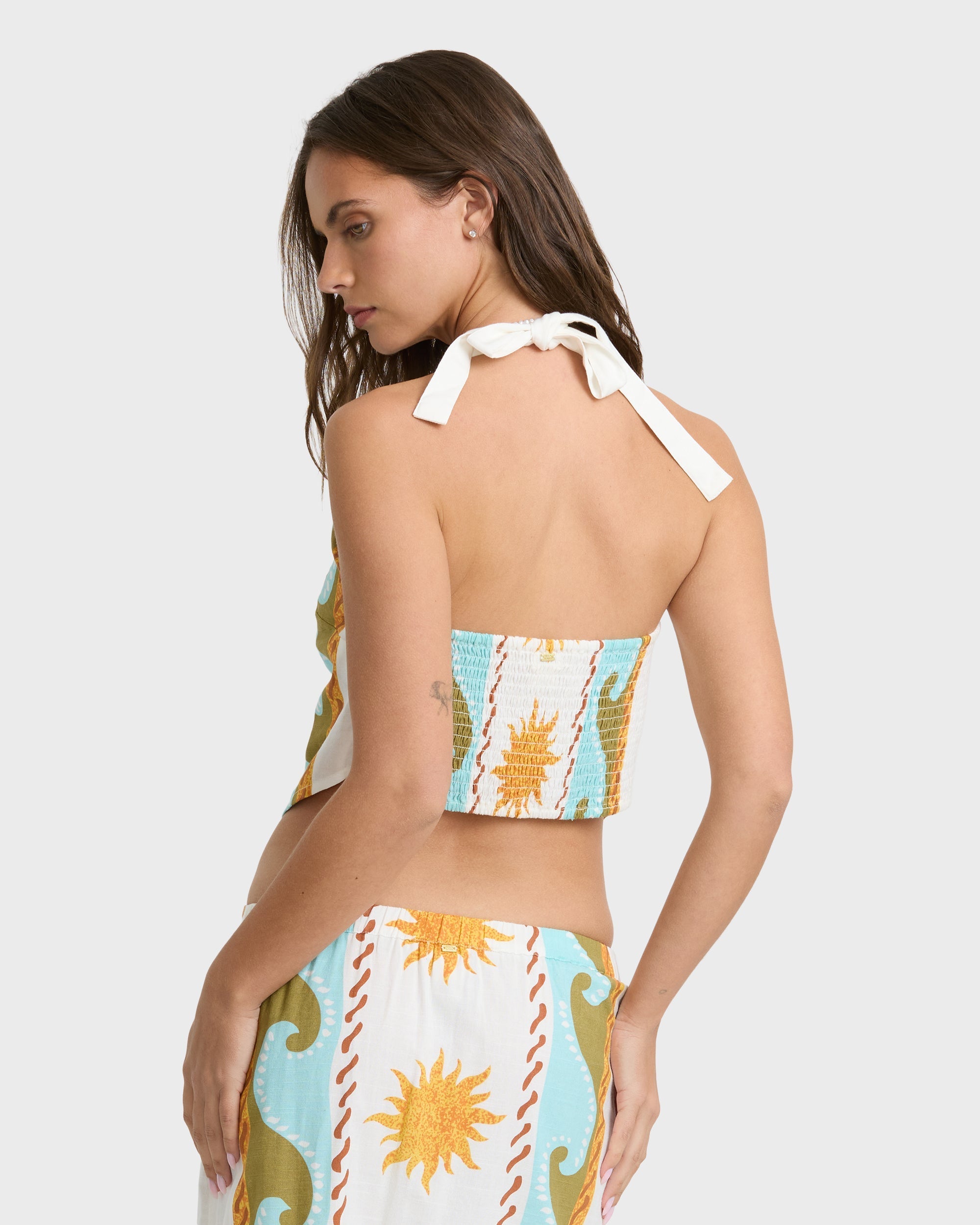 Tides Calling Woven Halter Top - Salt Crystal