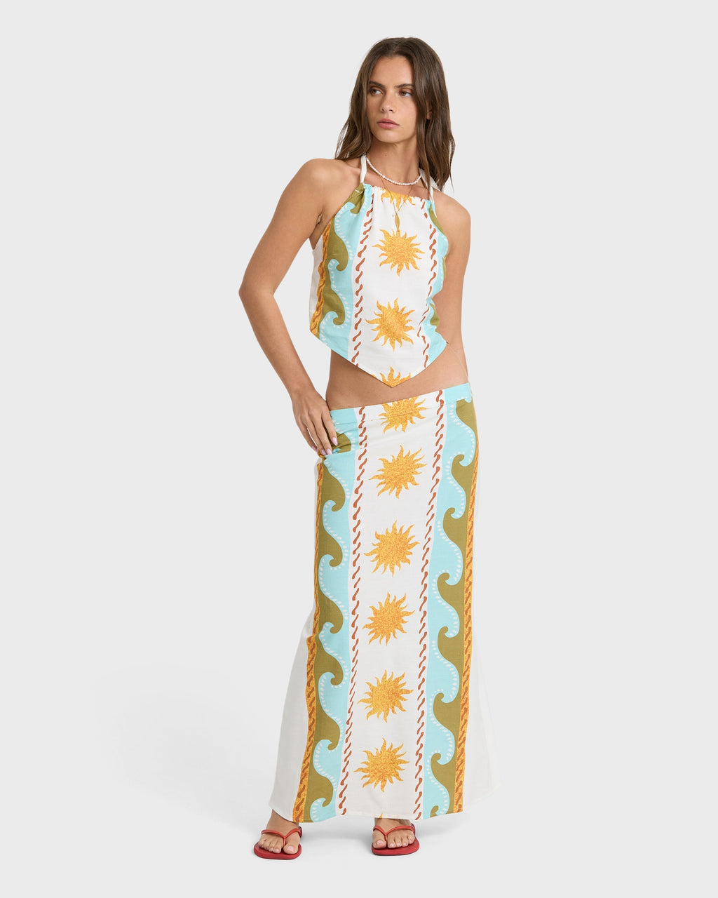 Tides Calling Woven Halter Top - Salt Crystal