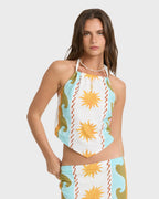 Tides Calling Woven Halter Top - Salt Crystal