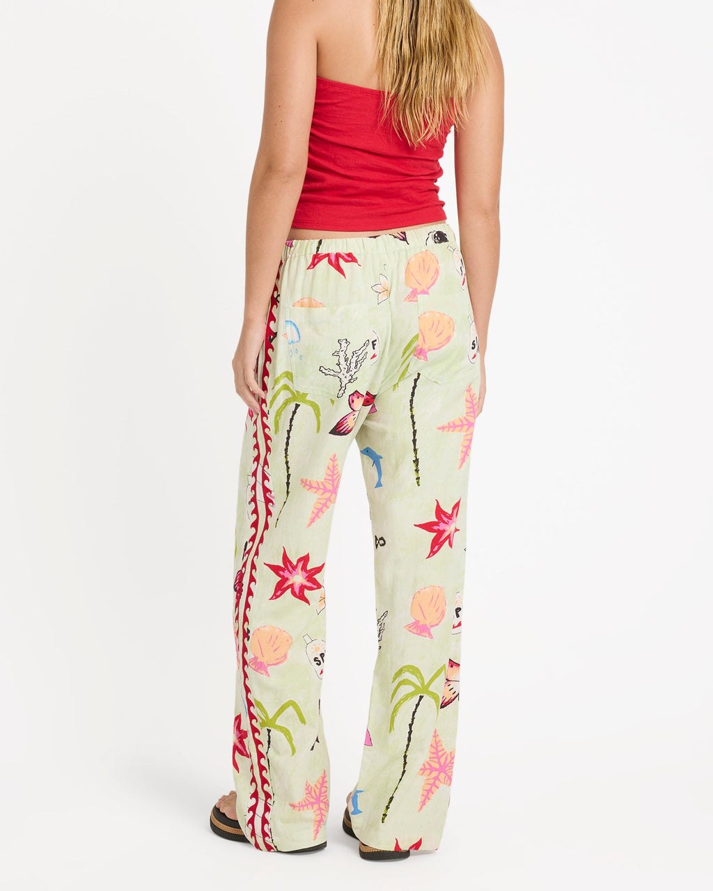 Lottie Hall Woven Elastic Waist Pants - Sunny Lime