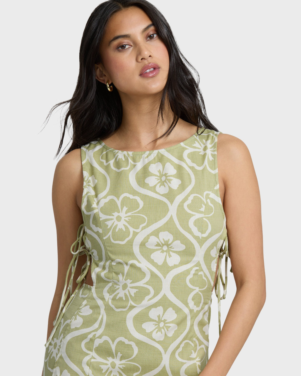 Floral Trippin Mini Dress - Cactus