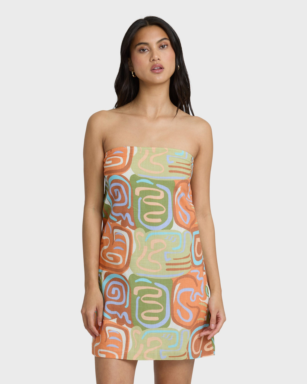Summer Glow Mini Dress - Orange Multi
