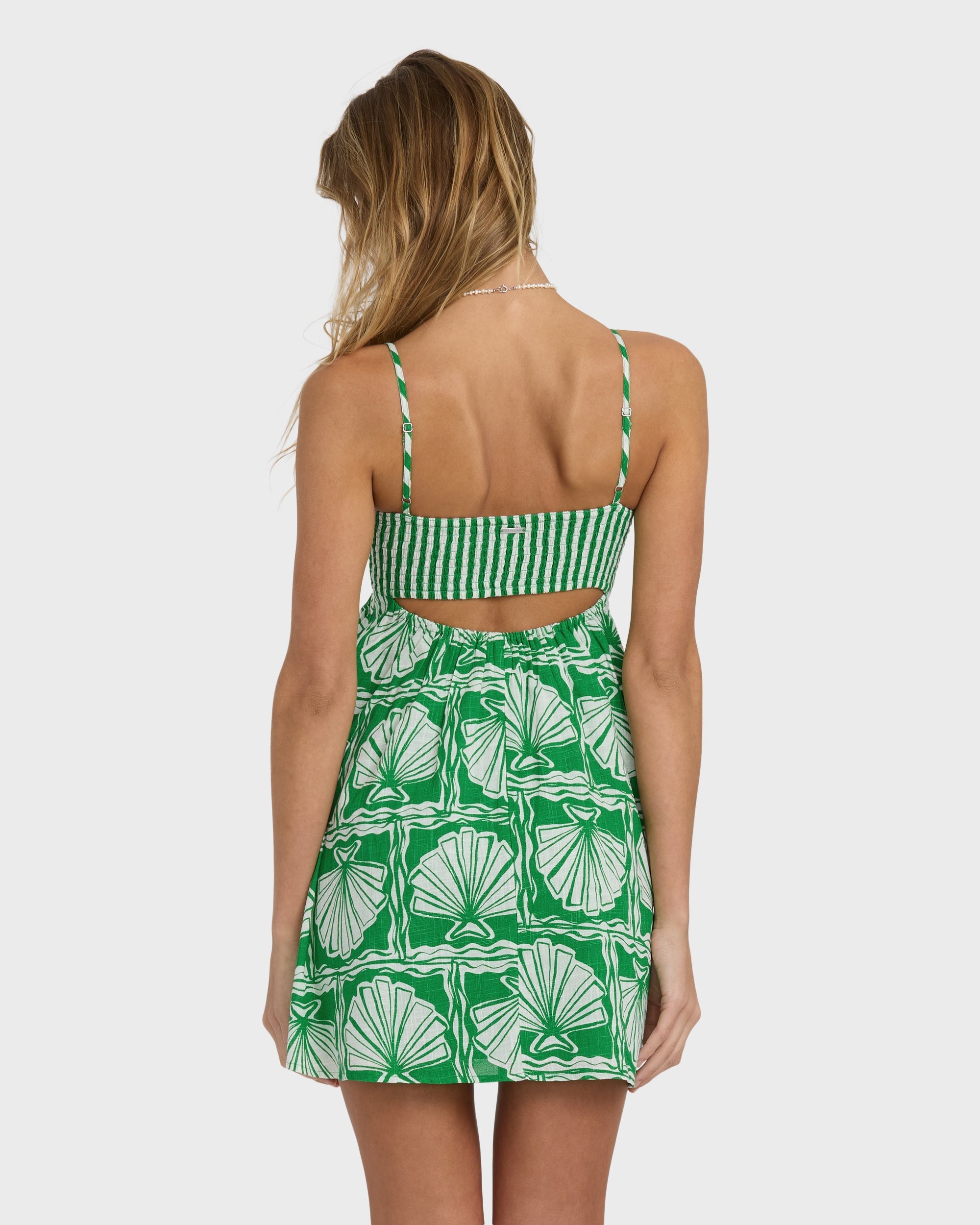 Sea Shell Mini Dress - Kelly Green