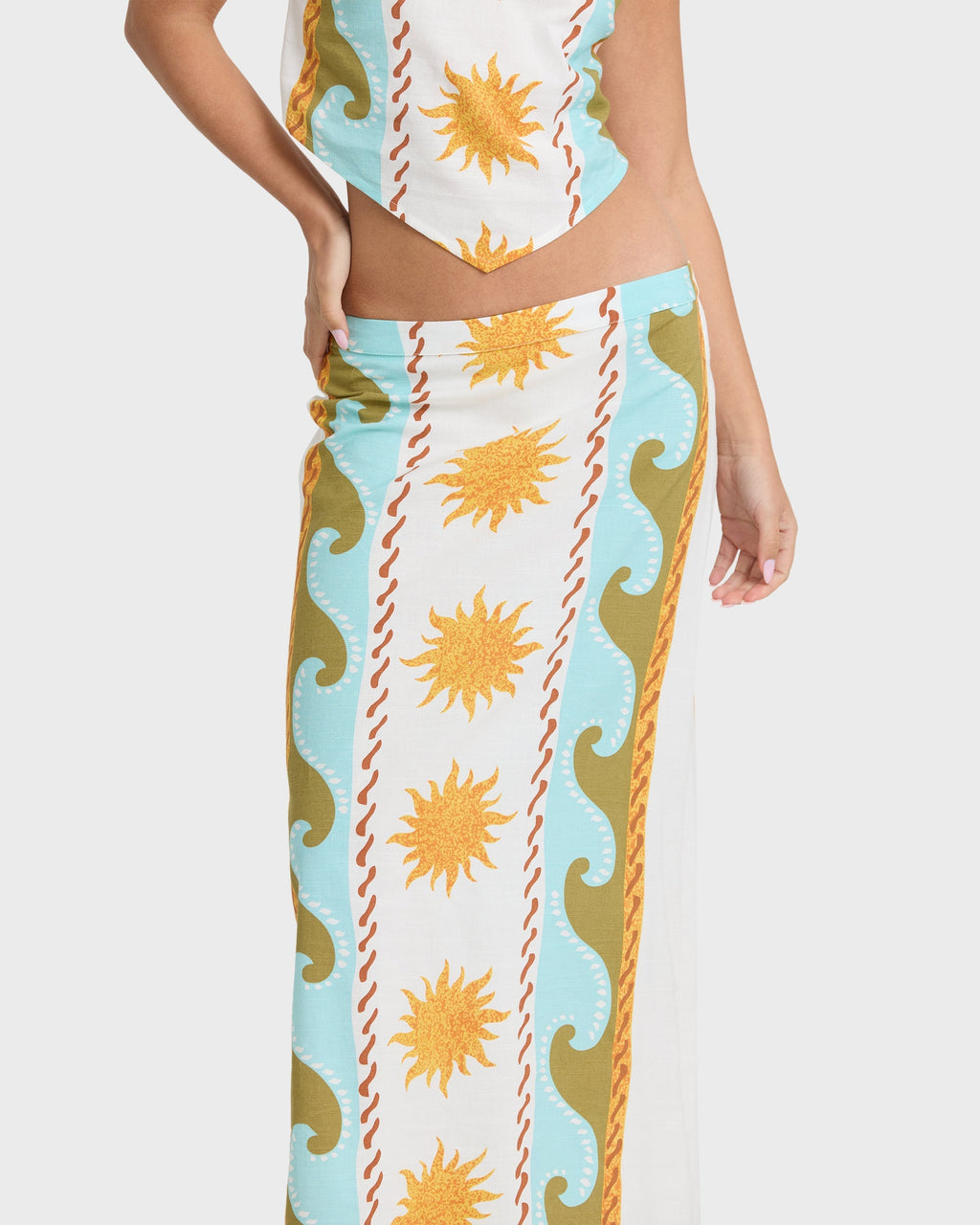Tides Call Midi Skirt - Salt Crystal