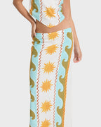 Tides Call Midi Skirt - Salt Crystal