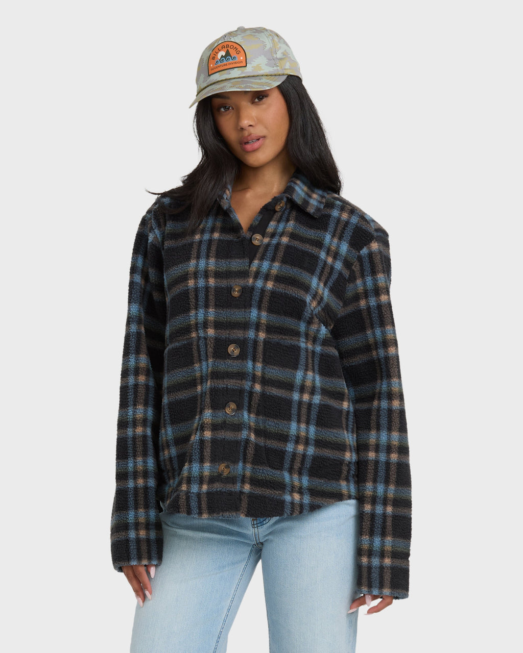 Breezy Sherpa Shacket - Black Sands