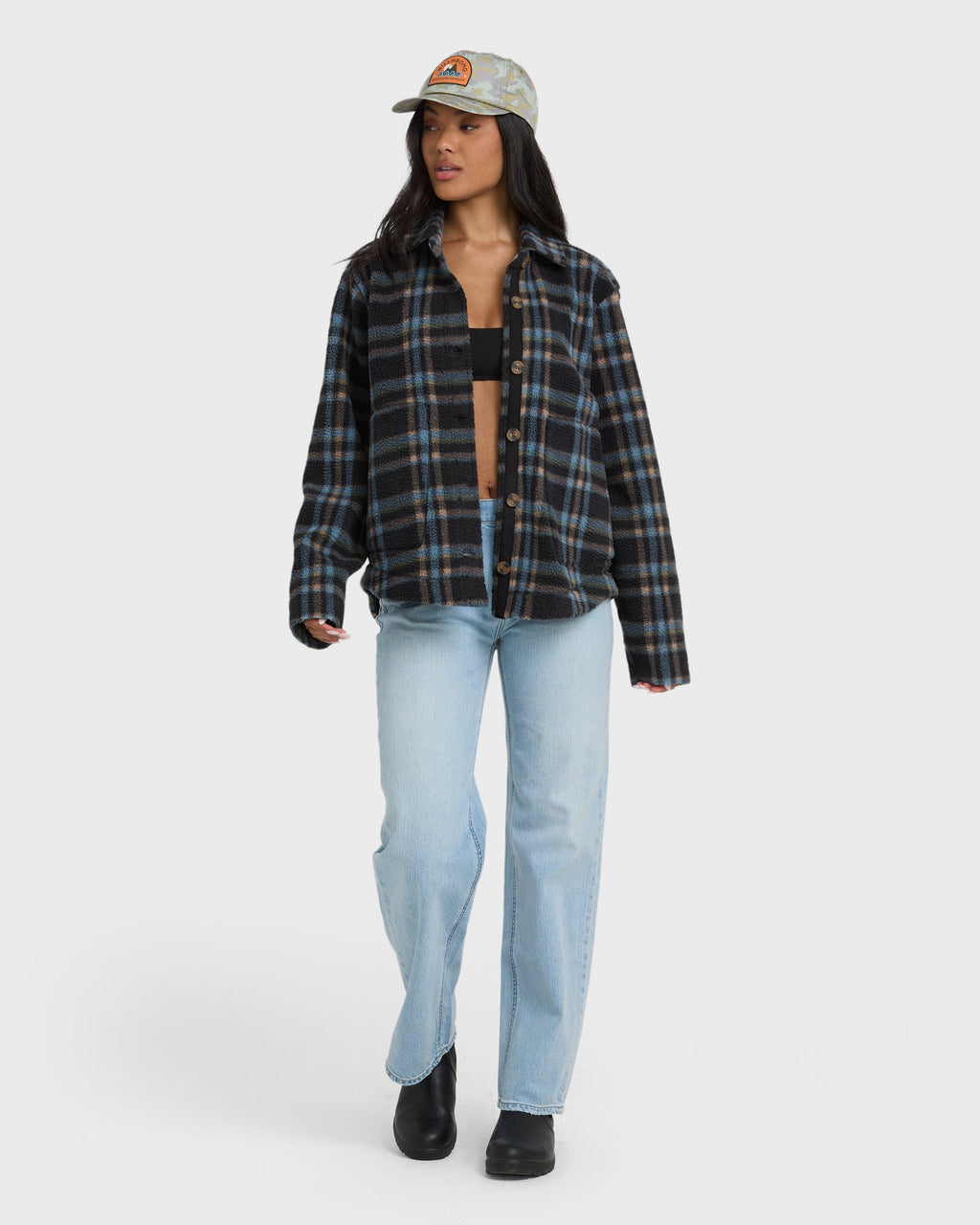 Breezy Sherpa Shacket - Black Sands