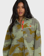 Breezy Sherpa Shacket - Camoflauge