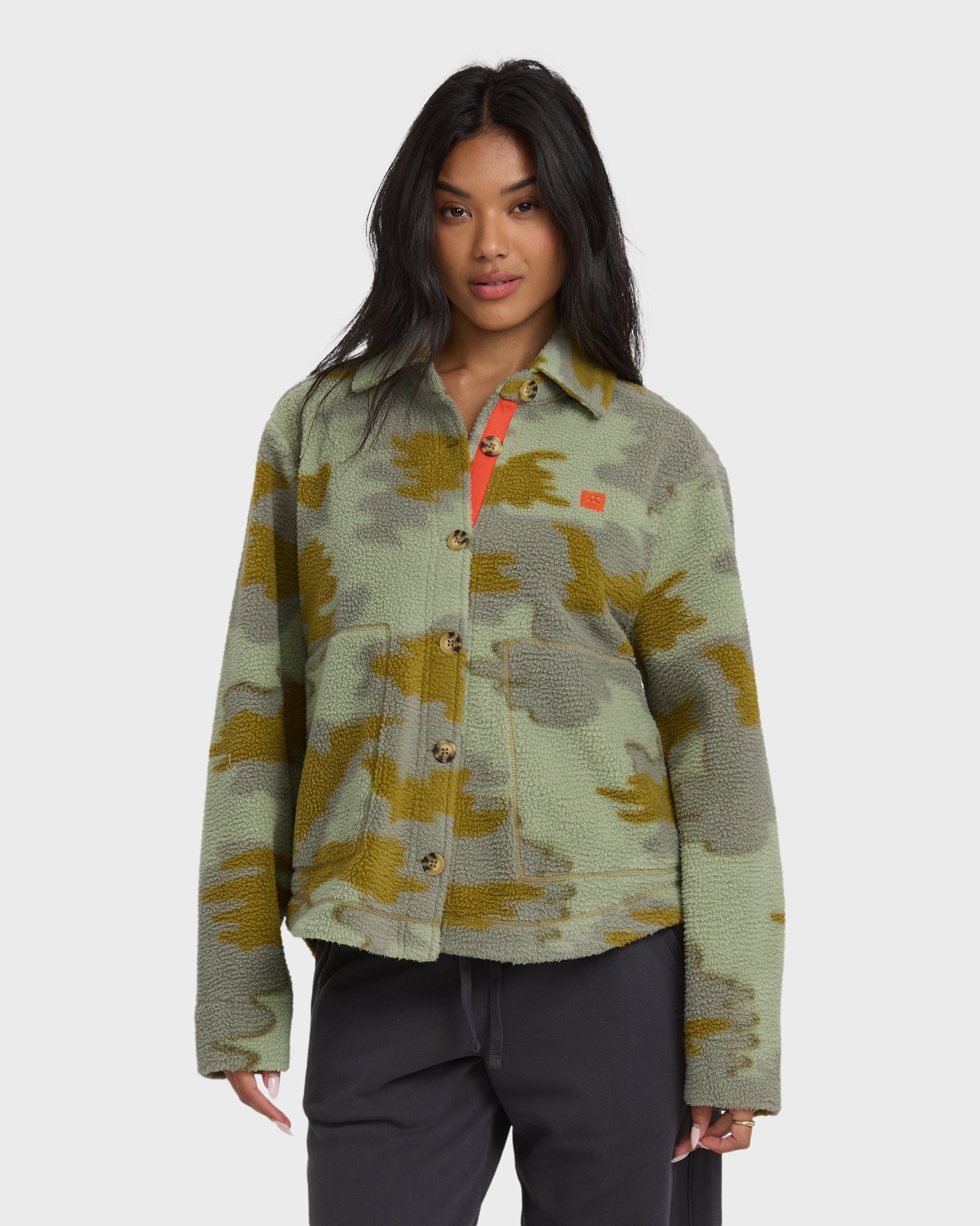 Breezy Sherpa Shacket - Camoflauge