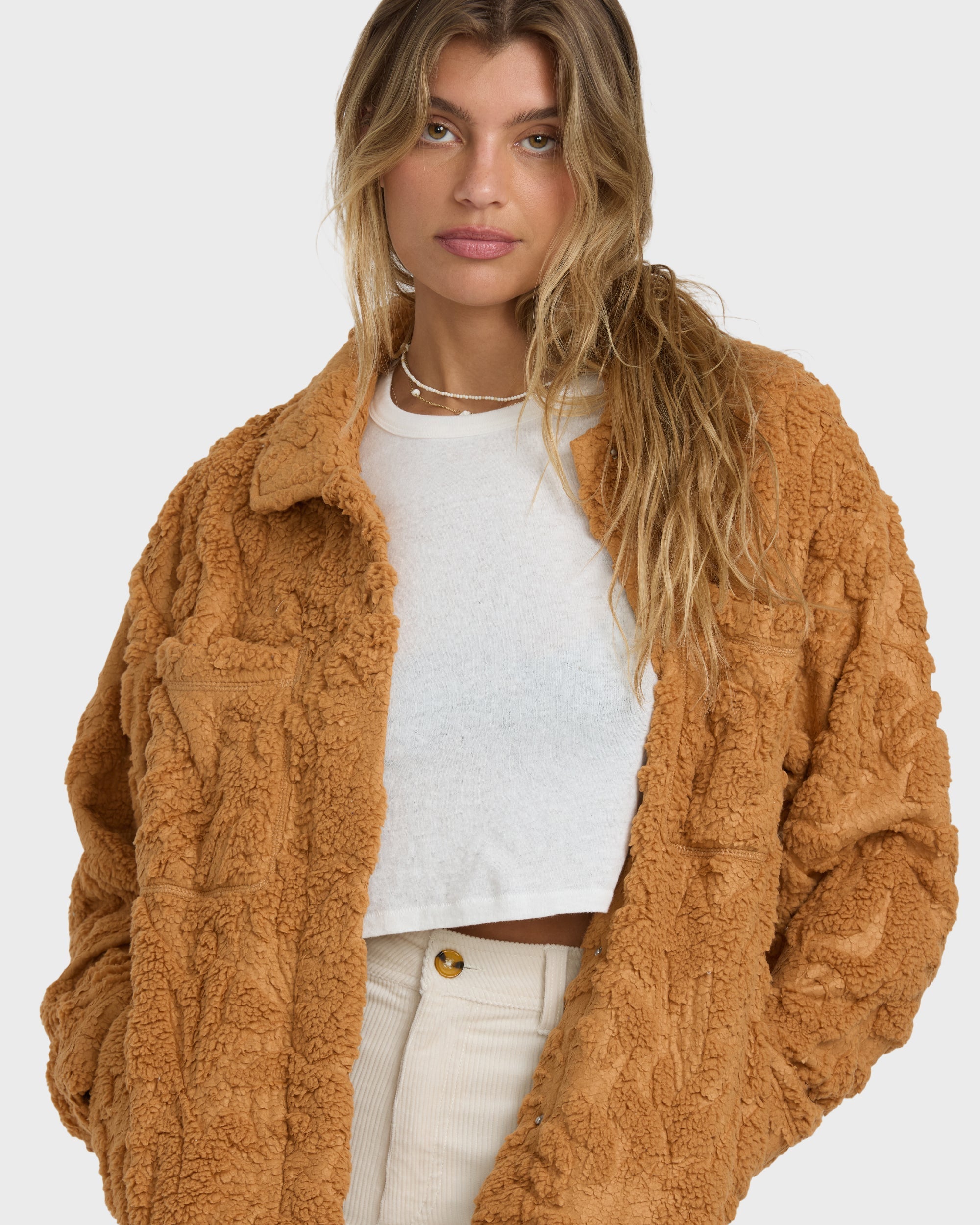 Sundown Sherpa Shacket - Camel