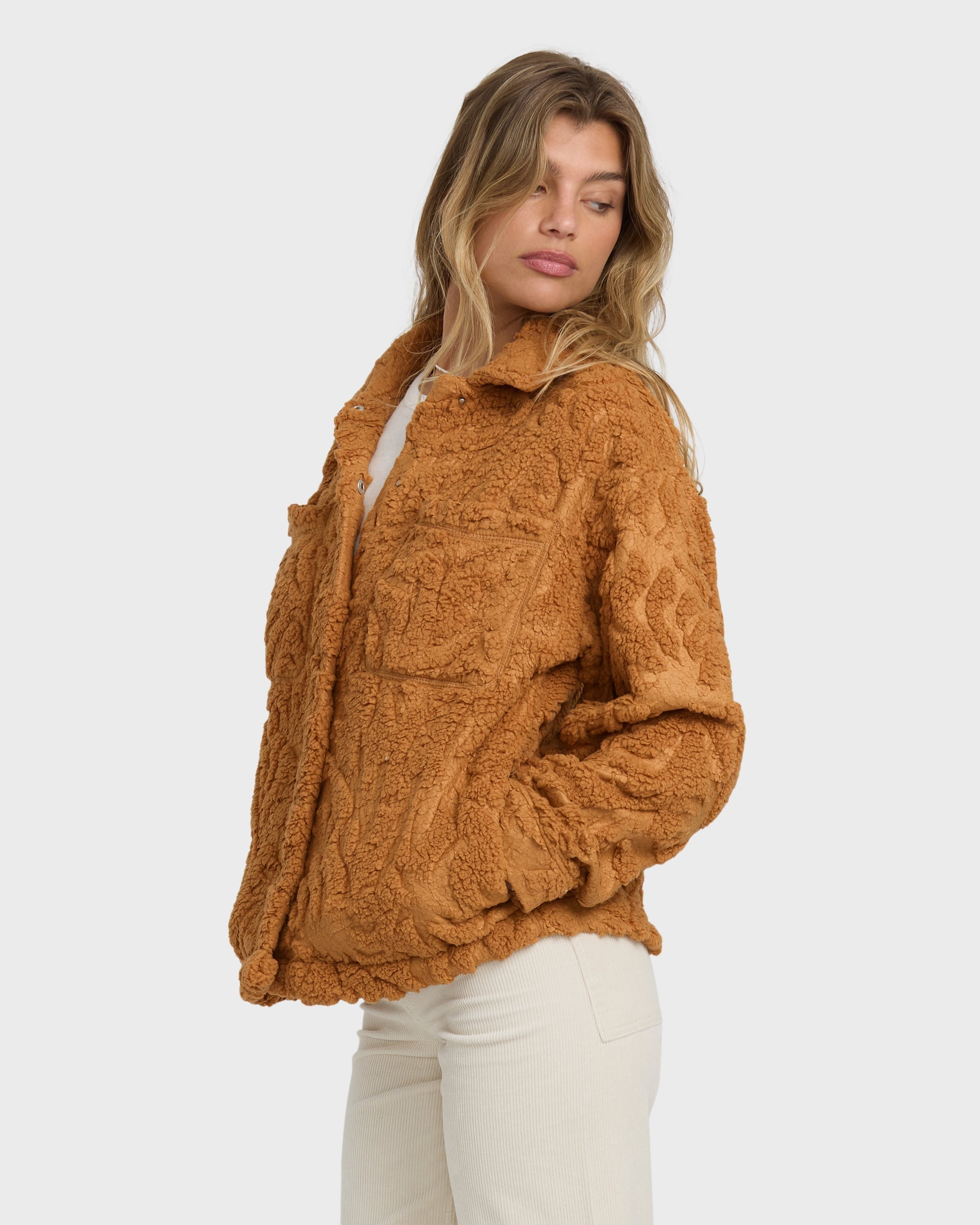 Sundown Sherpa Shacket - Camel
