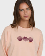 Chasing Horizons Crewneck Sweatshirt - Light Peach
