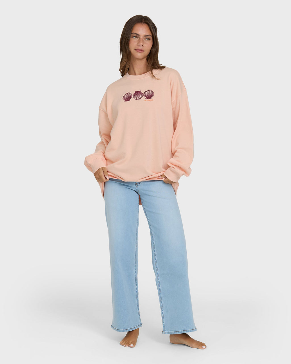Chasing Horizons Crewneck Sweatshirt - Light Peach