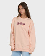 Chasing Horizons Crewneck Sweatshirt - Light Peach