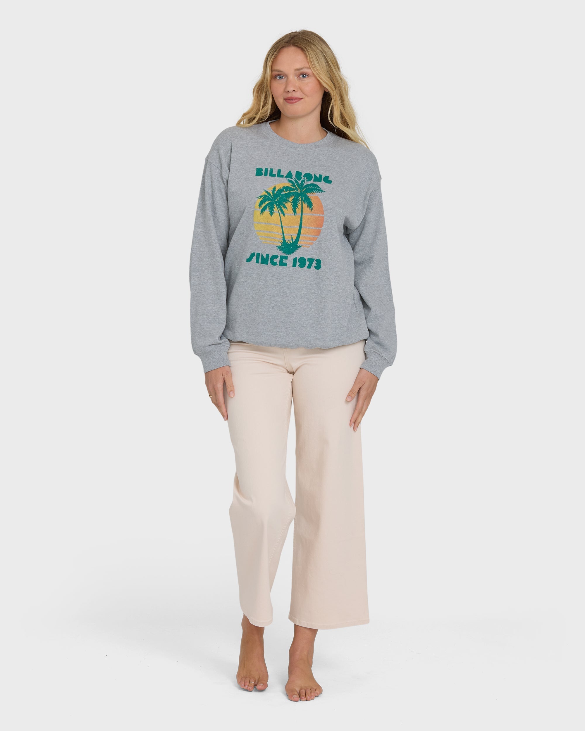 My Fave Beach Crewneck Sweatshirt - Heather Gray