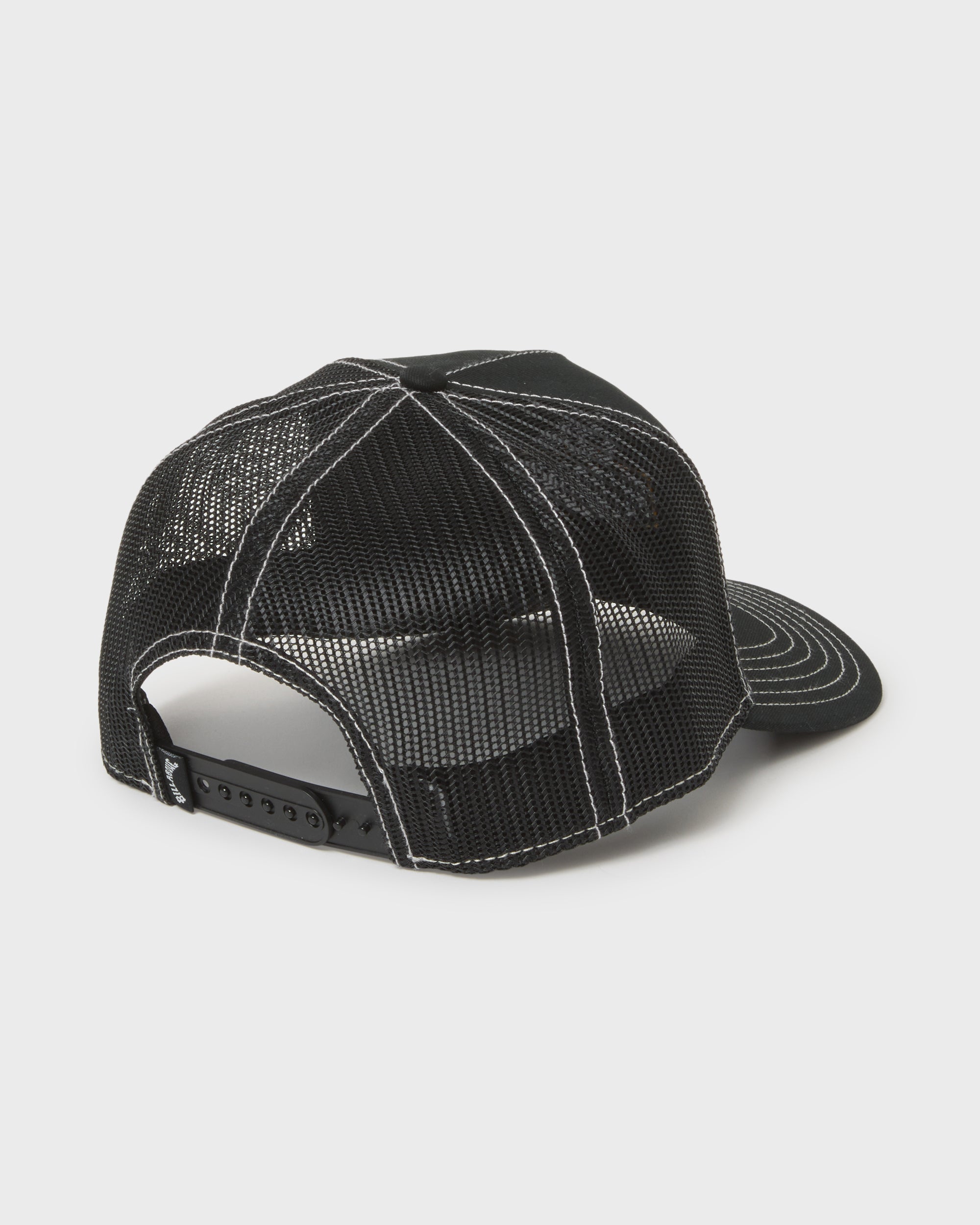 Peaked Trucker Hat - Black