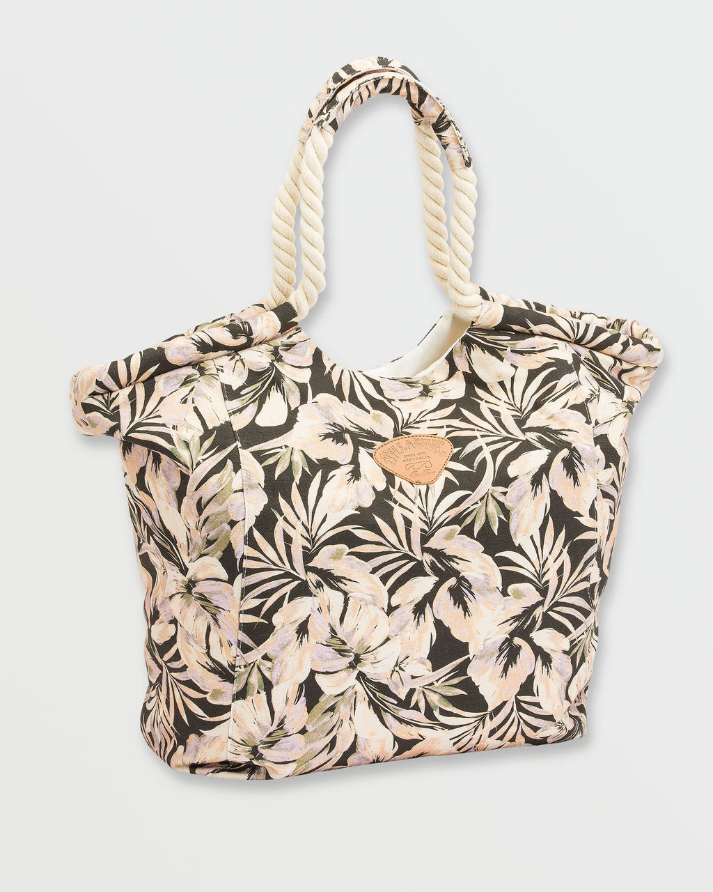Rope Tote Bag - Black Floral