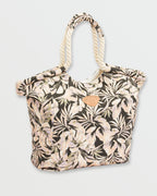 Rope Tote Bag - Black Floral