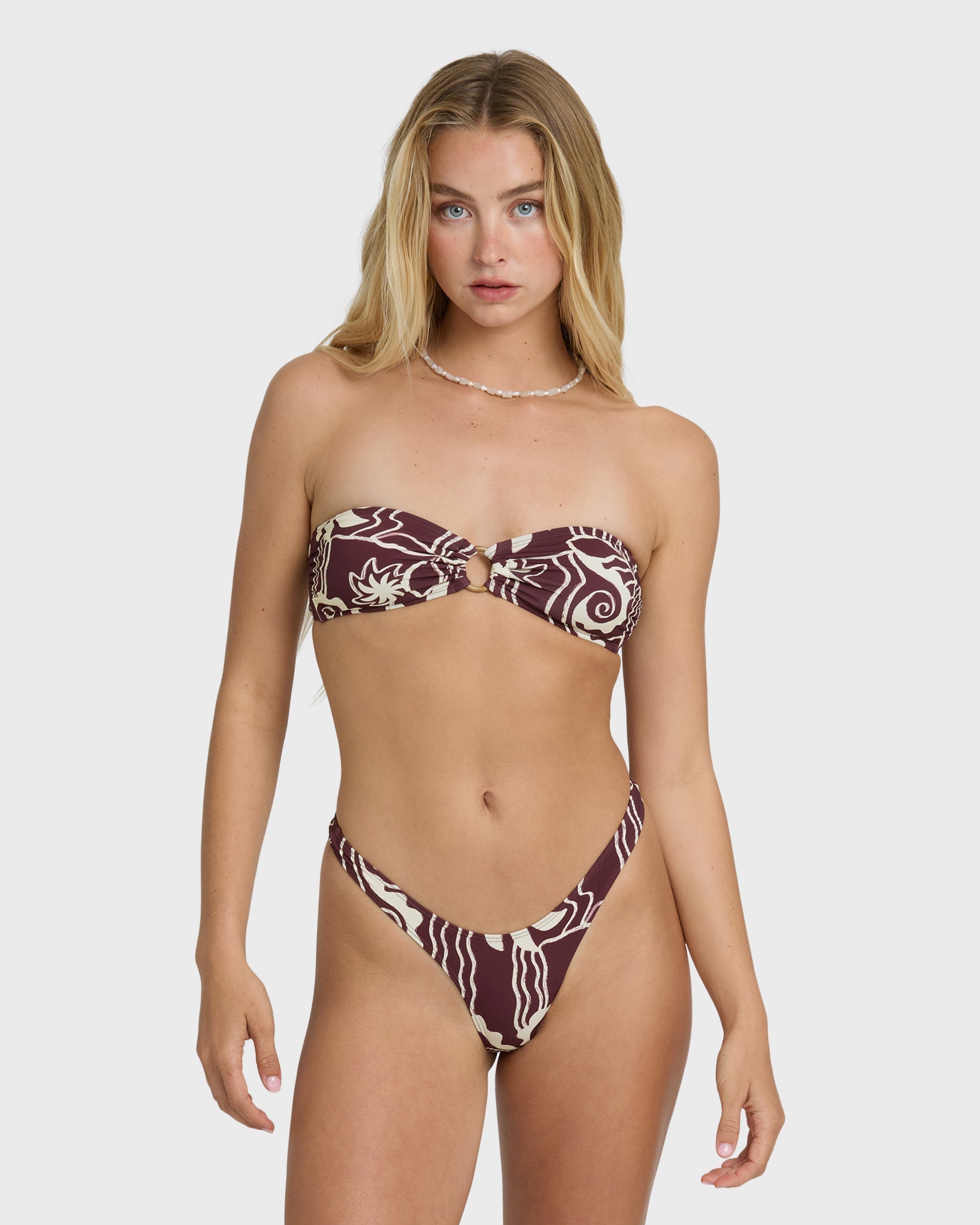Sol Playa Rio Bandeau Bikini Top - Red Dahlia