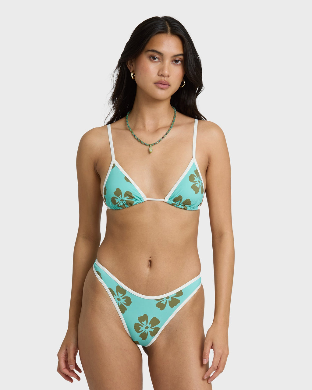 Last Summer Mini Slide Triangle Bikini Top - Ocean Spray