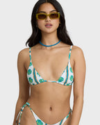 Salty Waves Reversible Mini Slide Triangle Bikini Top - Salt Crystal