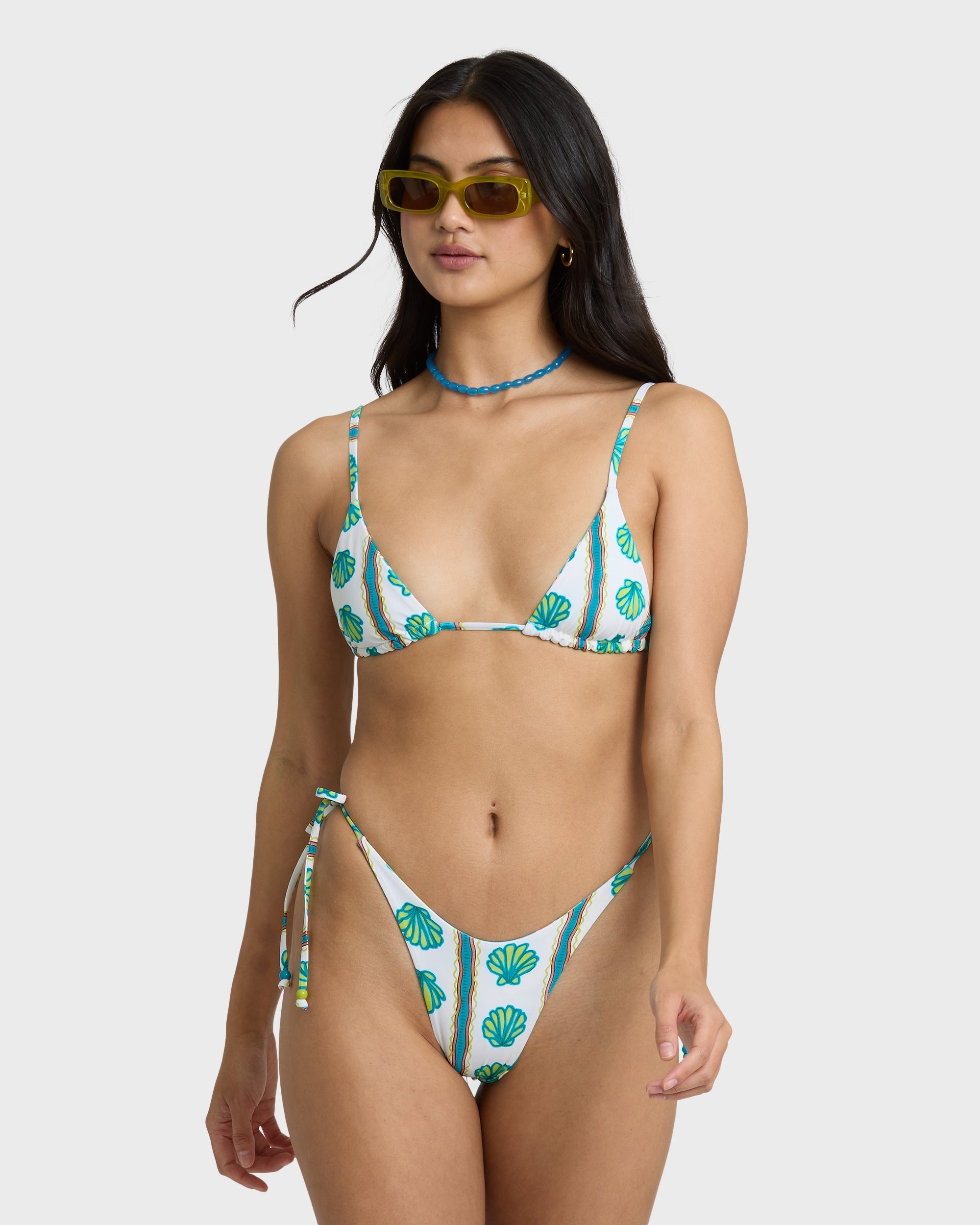 Salty Waves Reversible Mini Slide Triangle Bikini Top - Salt Crystal