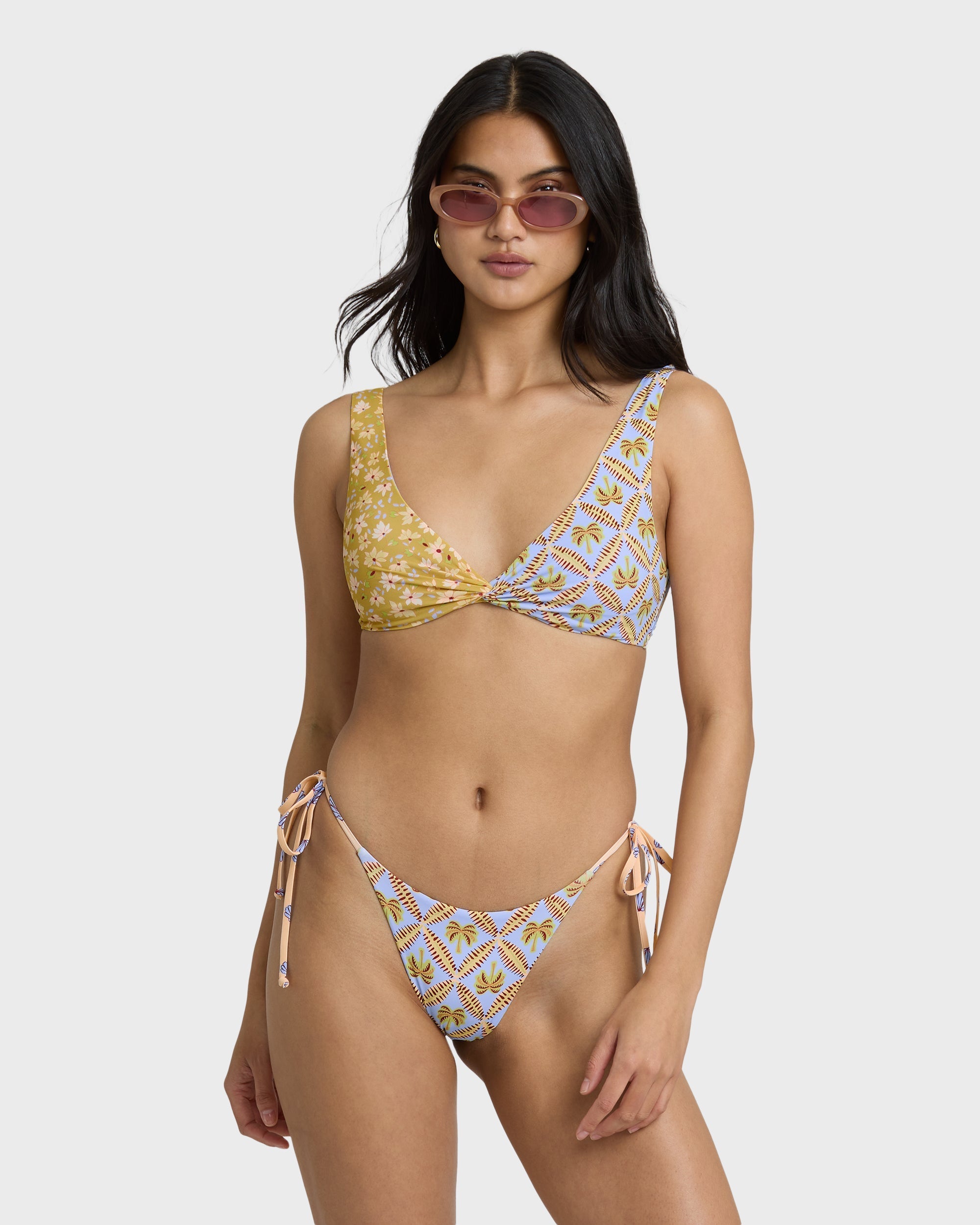 Soul Stoke Twist Tank Swim Tank Bikini Top - Twilight Blue