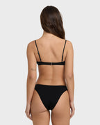 Sol Searcher Jaclyn Crop Bikini Top - Black Pebble