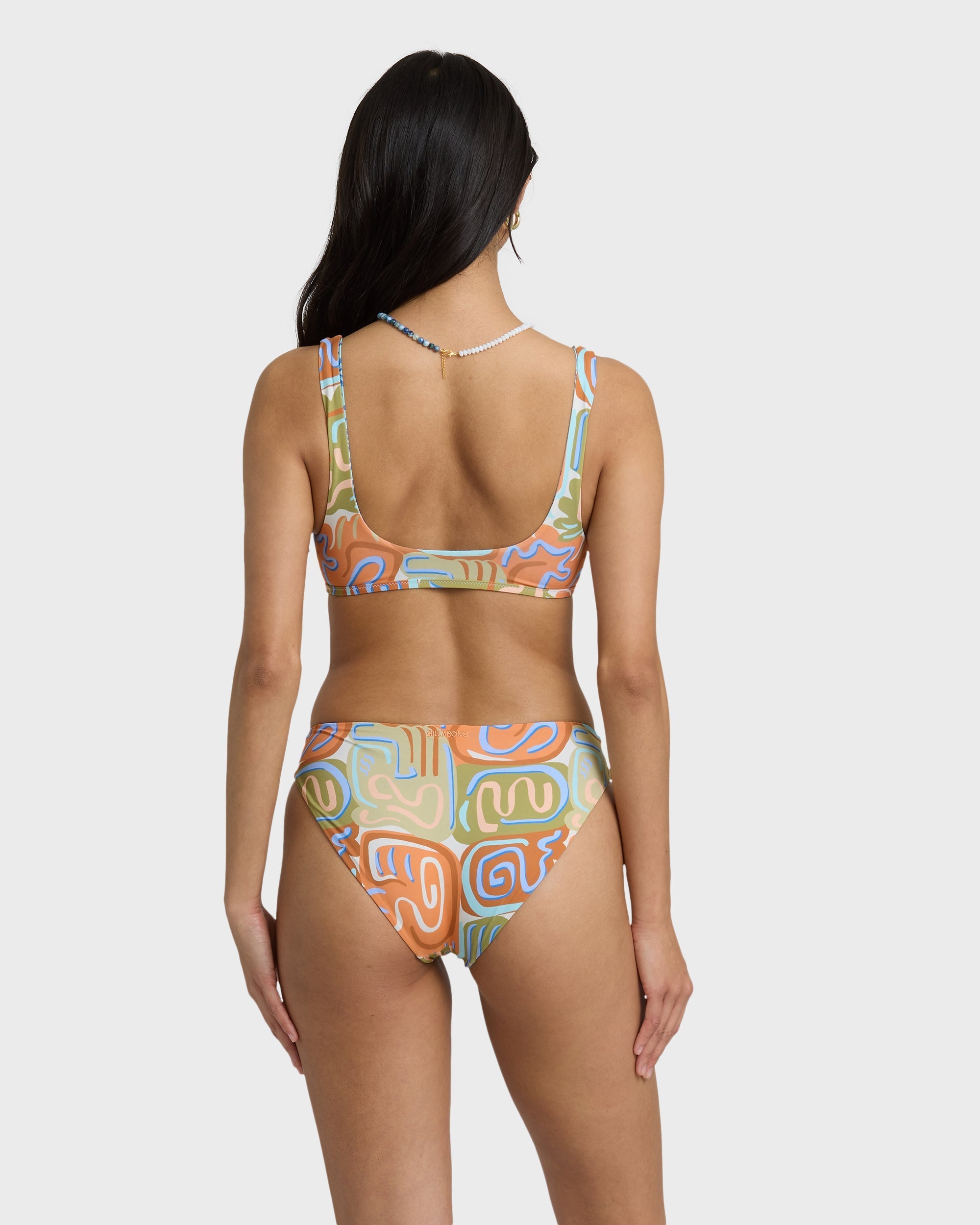 Le Surf Reversible Lowrider Full Bikini Bottom - Orange Multi