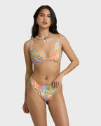 Le Surf Reversible Lowrider Full Bikini Bottom - Orange Multi