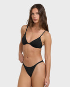Sol Searcher Maya Bikini Bottom - Black Pebble