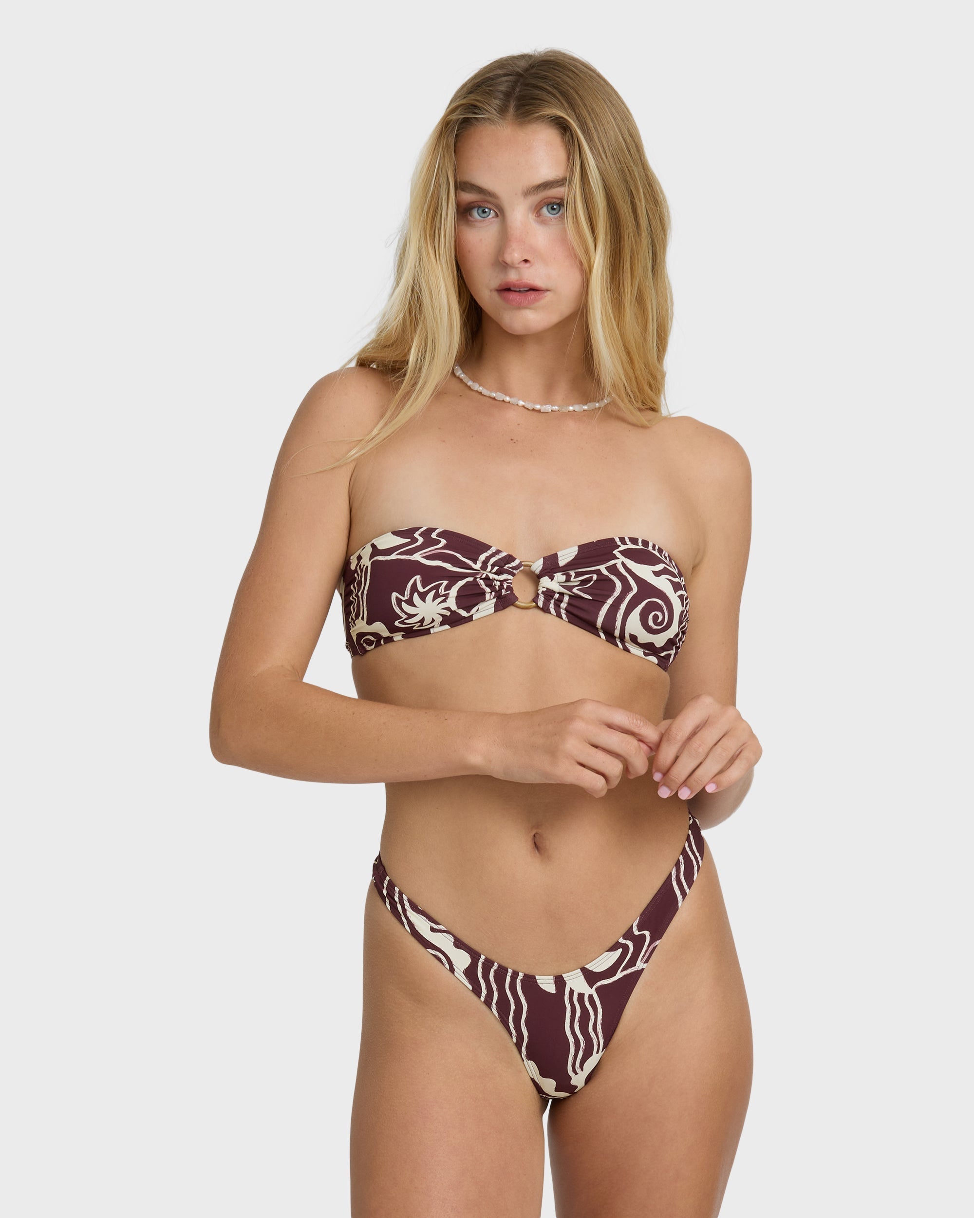 Sol Playa Sunni Tiny Bikini Bottom - Red Dahlia