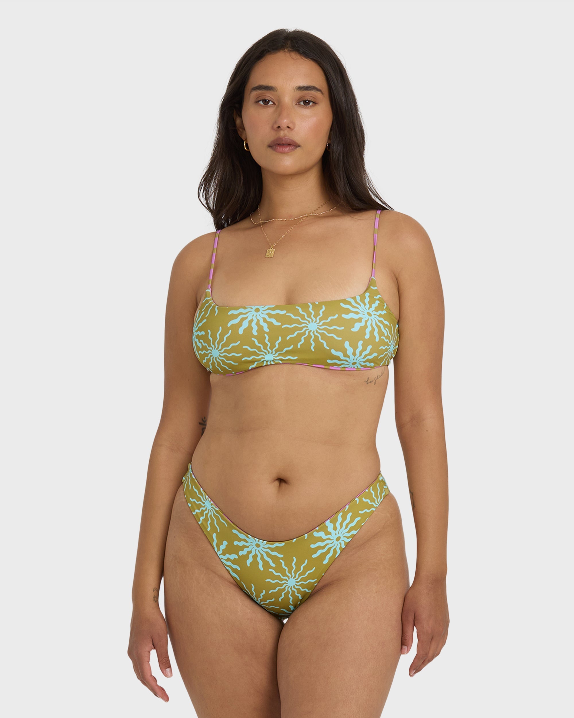 Sun Fired Reversible Hike Bikini Bottom - Moss