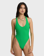 Tanlines Halter One-piece Swimsuit - Summer Green