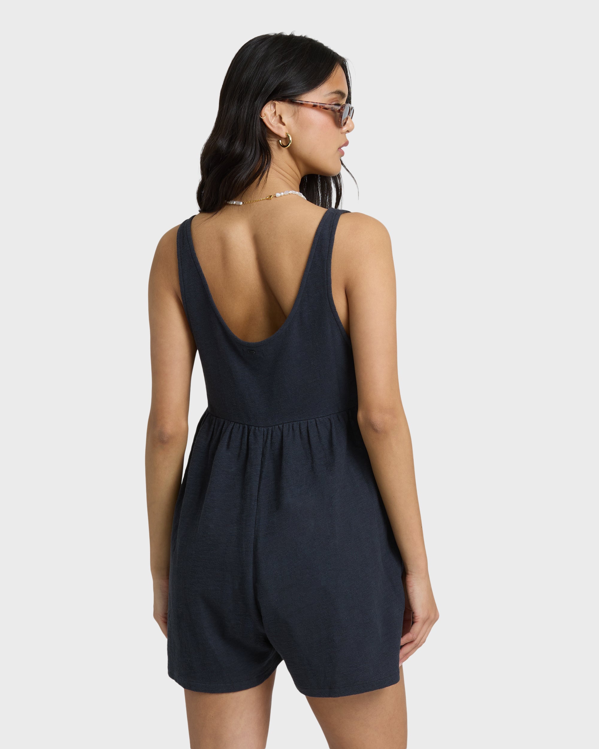 Easy Does It Romper - Black Sands
