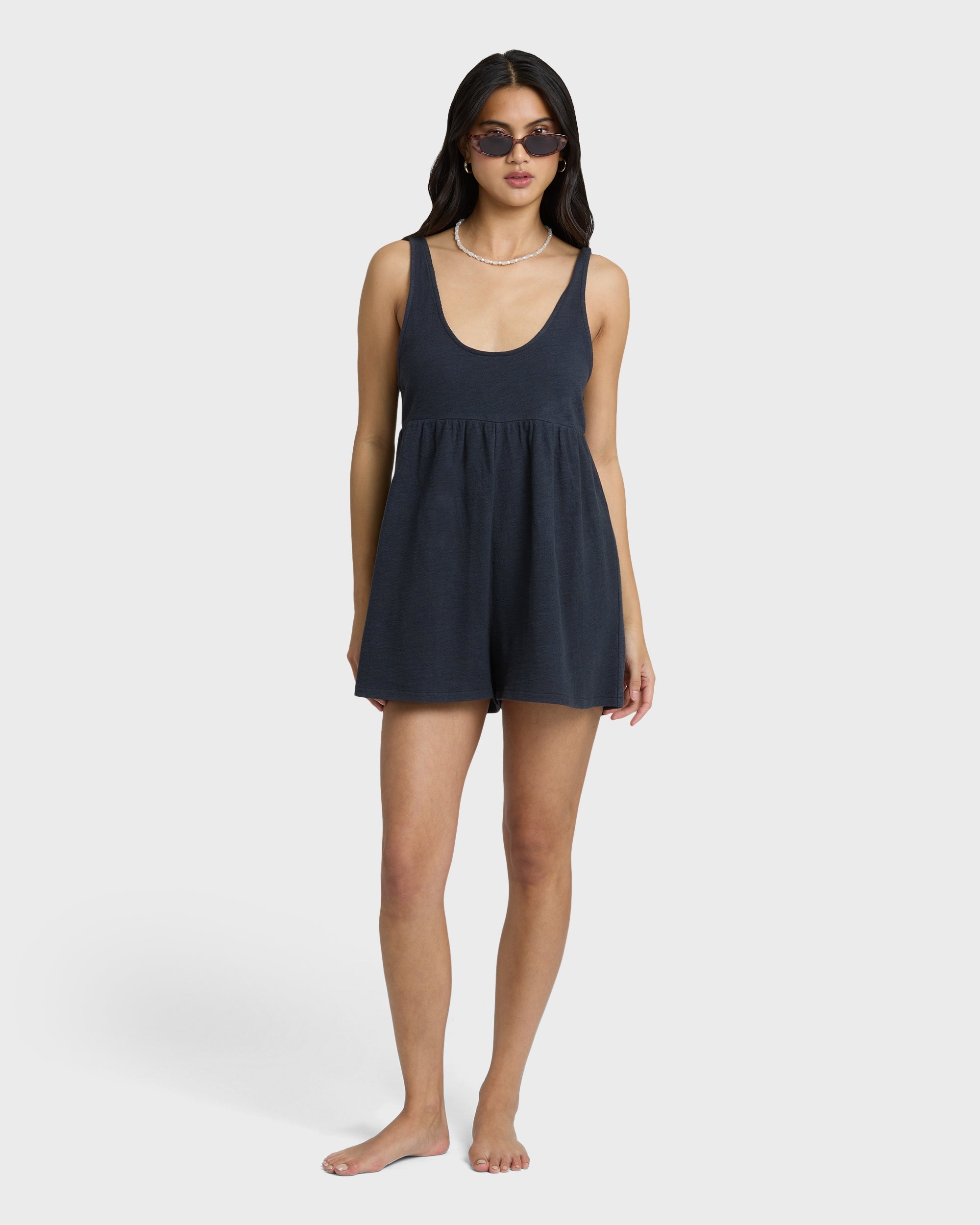 Easy Does It Romper - Black Sands