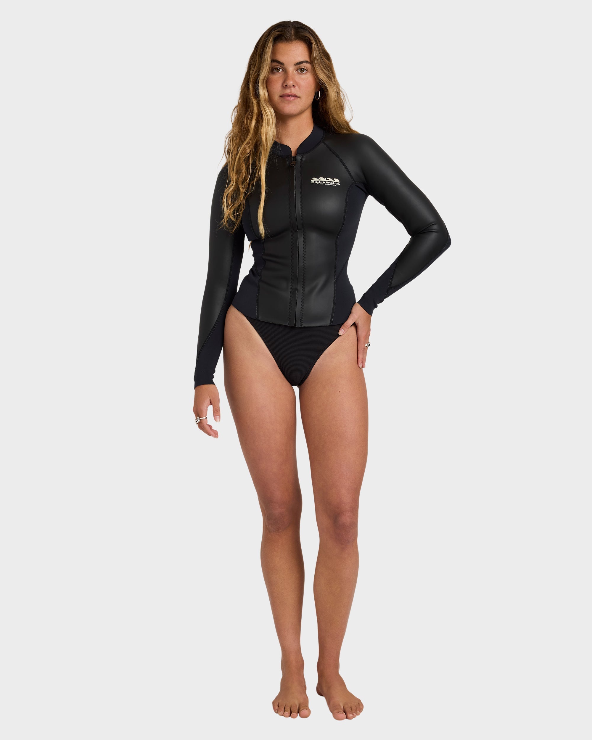 Peeky 1mm Long Sleeve Wetsuit Jacket - Black Pebble