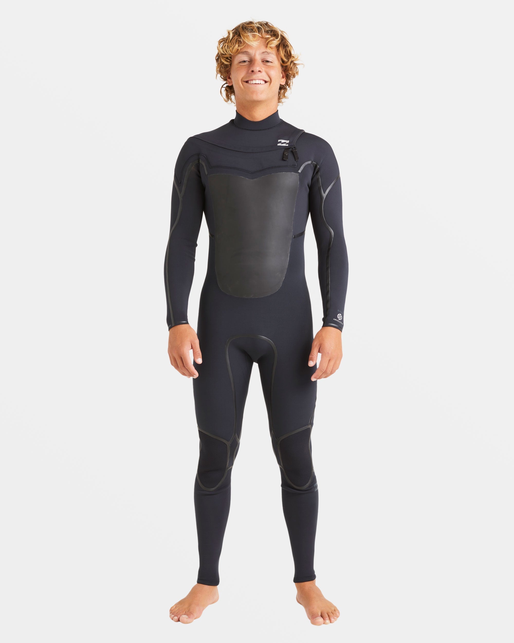 3/2mm Absolute Natural+ Upcycler Liquid Seal Chest Zip Wetsuit - Black
