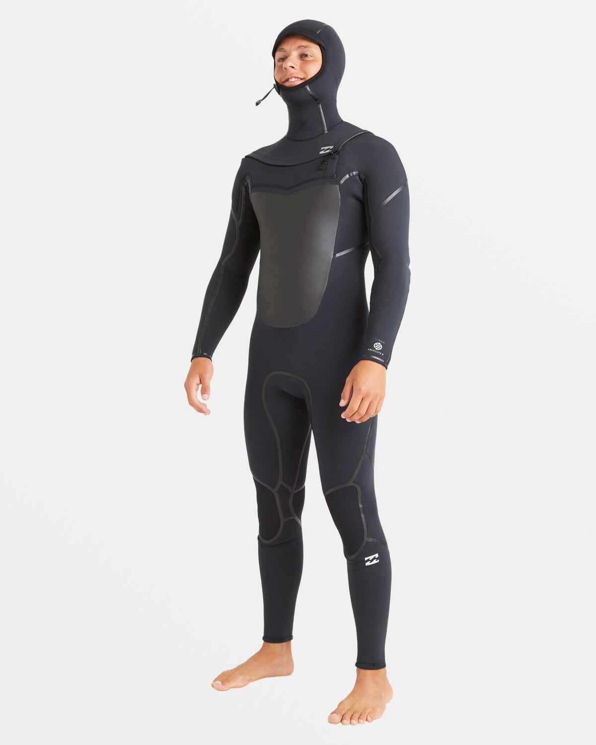 5/4mm Absolute Natural+ Upcycler Welded Chest Zip Hooded Wetsuit - Black